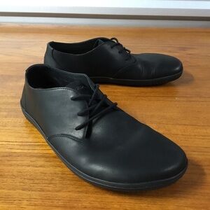 Vivobarefoot 43 Ra Black Leather Minimalist Zero Drop Shoe Size 43EU